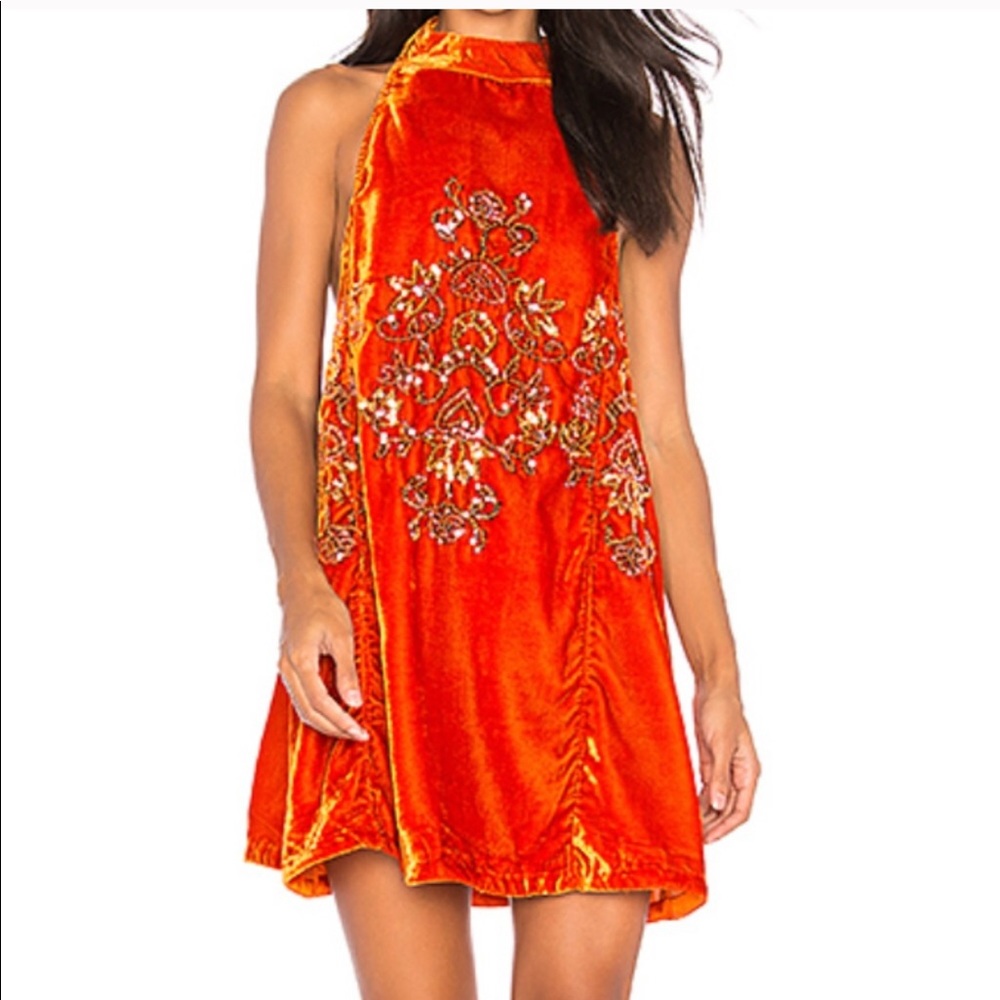 Free People | Jill’s Orange Swing Dress - Picture 1 of 8
